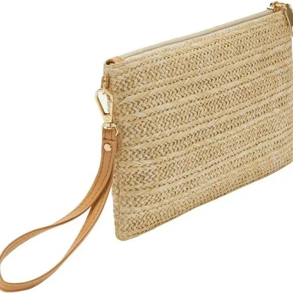 Crossbody Summer Bag for Women Beach Straw Purse with Strap - Picture 6 of 7